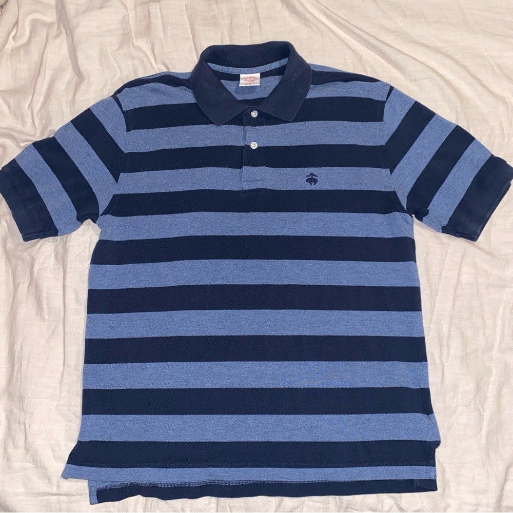 Brooks Brothers Blue Striped Performance Polo Shirt